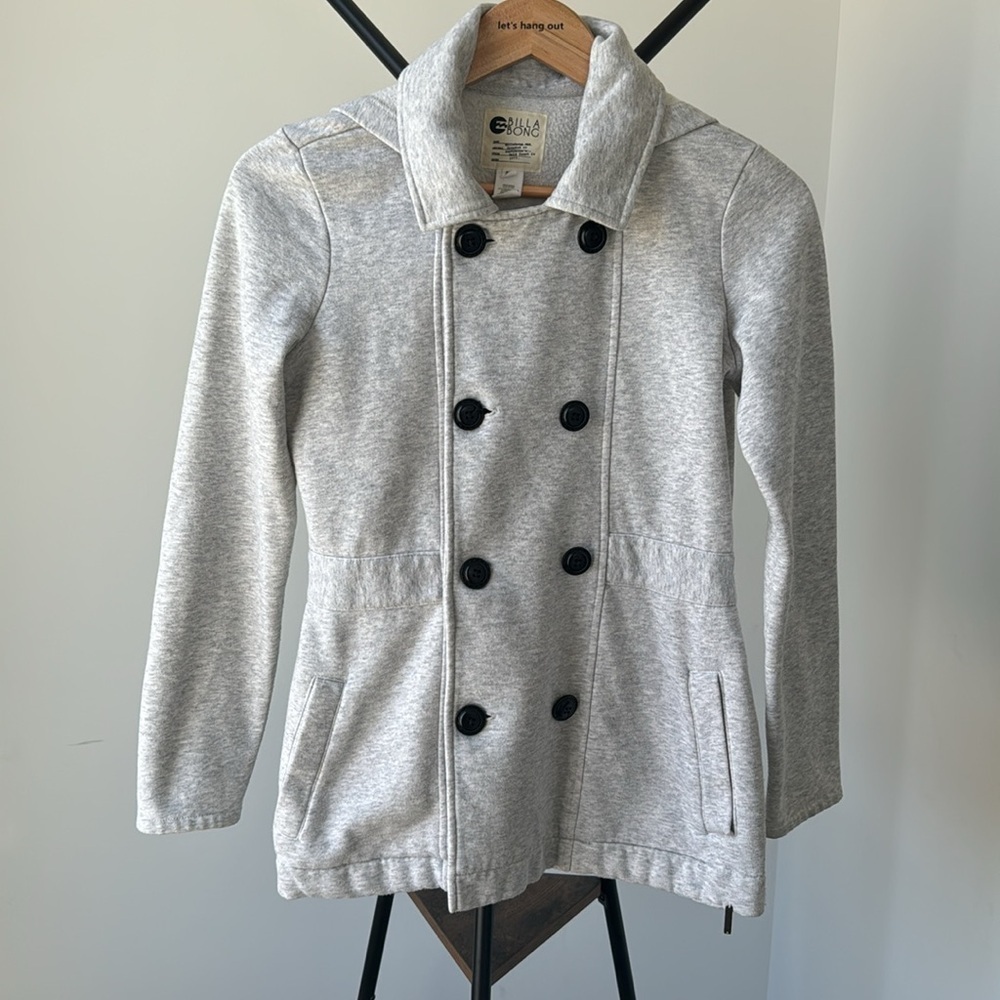 BILLABONG Lightweight Winter Pea Coat | Grey | Women’s Small - Picture 2 of 10